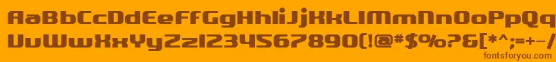 SF Quartzite Bold-Schriftart – Braune Schriften auf orangefarbenem Hintergrund