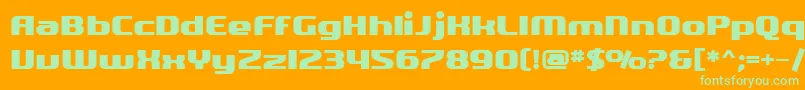 SF Quartzite Bold-Schriftart – Grüne Schriften auf orangefarbenem Hintergrund