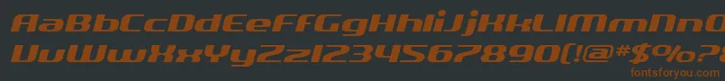 Шрифт SF Quartzite Extended Oblique – коричневые шрифты на чёрном фоне