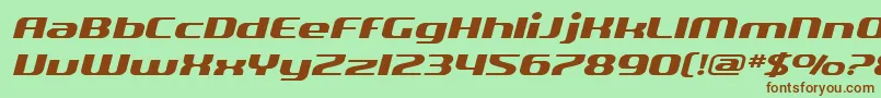 SF Quartzite Extended Oblique Font – Brown Fonts on Green Background