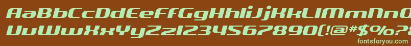 SF Quartzite Extended Oblique Font – Green Fonts on Brown Background