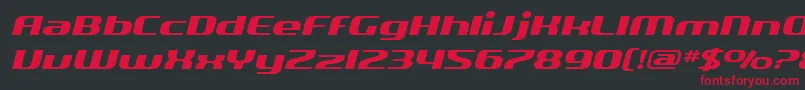 SF Quartzite Extended Oblique Font – Red Fonts on Black Background