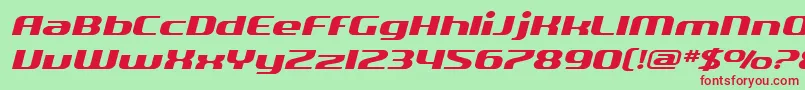 SF Quartzite Extended Oblique Font – Red Fonts on Green Background