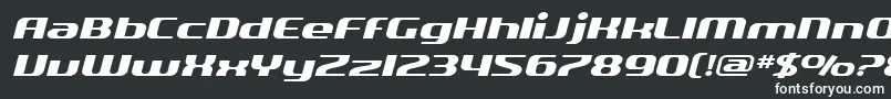 SF Quartzite Extended Oblique Font – White Fonts on Black Background