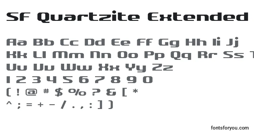 Шрифт SF Quartzite Extended – алфавит, цифры, специальные символы