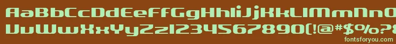 SF Quartzite Extended-Schriftart – Grüne Schriften auf braunem Hintergrund