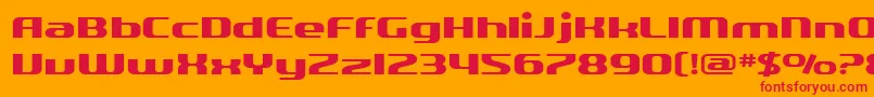SF Quartzite Extended-fontti – punaiset fontit oranssilla taustalla