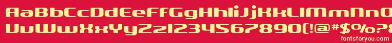 SF Quartzite Extended-Schriftart – Gelbe Schriften auf rotem Hintergrund
