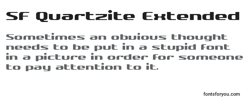 Review of the SF Quartzite Extended Font
