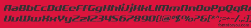 SF Quartzite Oblique-Schriftart – Schwarze Schriften auf rotem Hintergrund