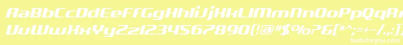 Police SF Quartzite Oblique – polices blanches sur fond jaune
