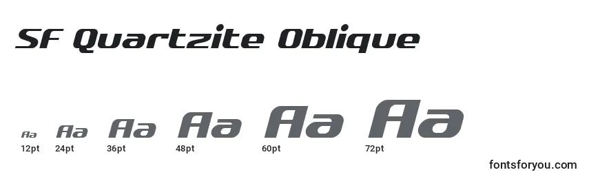 Размеры шрифта SF Quartzite Oblique