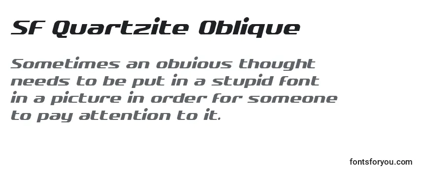 SF Quartzite Oblique Font