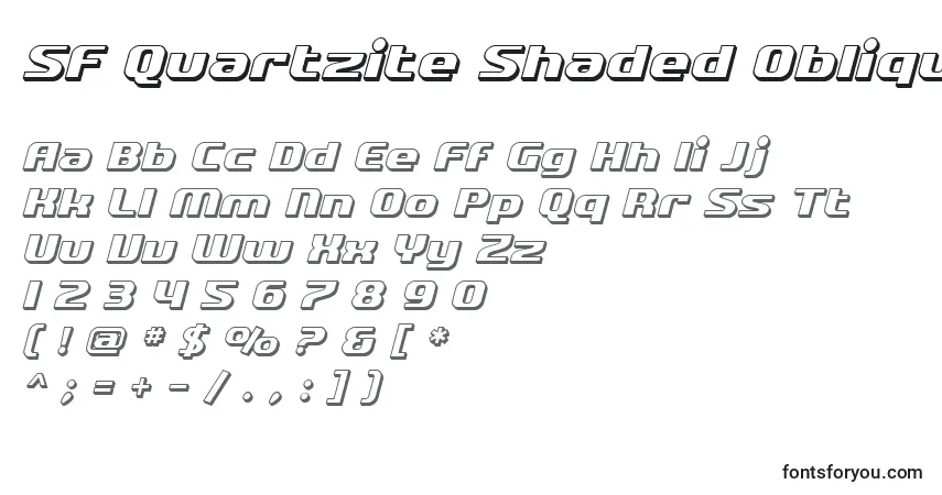 Schriftart SF Quartzite Shaded Oblique – Alphabet, Zahlen, spezielle Symbole