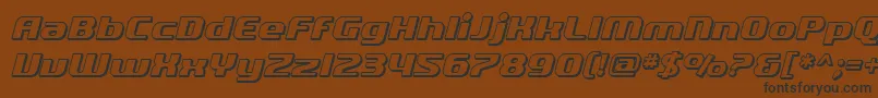 SF Quartzite Shaded Oblique-Schriftart – Schwarze Schriften auf braunem Hintergrund