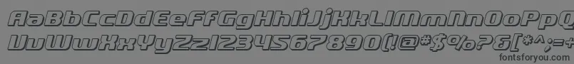 SF Quartzite Shaded Oblique-Schriftart – Schwarze Schriften auf grauem Hintergrund