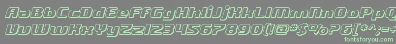SF Quartzite Shaded Oblique-Schriftart – Grüne Schriften auf grauem Hintergrund