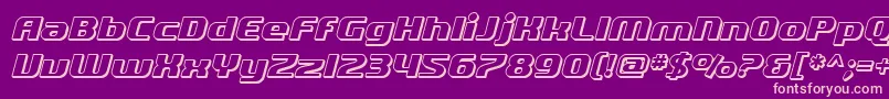 SF Quartzite Shaded Oblique Font – Pink Fonts on Purple Background
