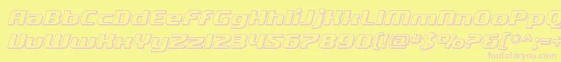 SF Quartzite Shaded Oblique Font – Pink Fonts on Yellow Background