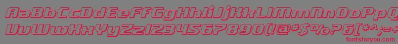 SF Quartzite Shaded Oblique Font – Red Fonts on Gray Background