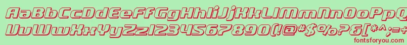 SF Quartzite Shaded Oblique Font – Red Fonts on Green Background