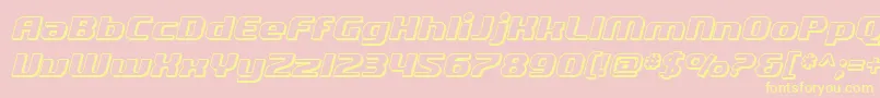 SF Quartzite Shaded Oblique Font – Yellow Fonts on Pink Background