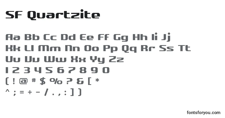 Schriftart SF Quartzite – Alphabet, Zahlen, spezielle Symbole