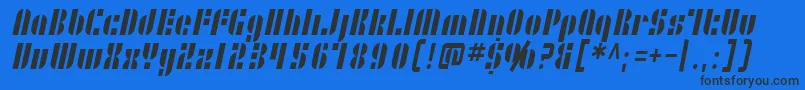 SF RetroSplice Condensed Font – Black Fonts on Blue Background
