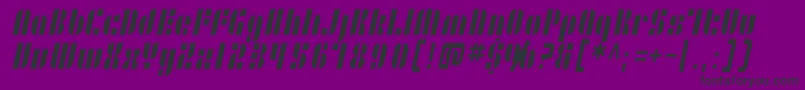 SF RetroSplice Condensed-fontti – mustat fontit violetilla taustalla