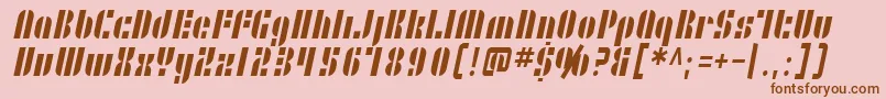 SF RetroSplice Condensed Font – Brown Fonts on Pink Background