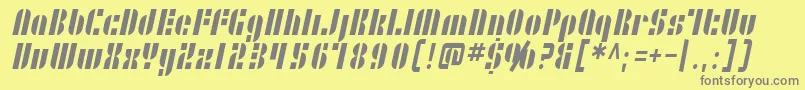 SF RetroSplice Condensed Font – Gray Fonts on Yellow Background