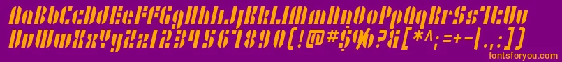 SF RetroSplice Condensed Font – Orange Fonts on Purple Background