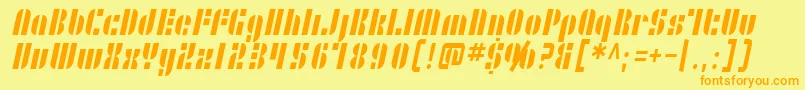 SF RetroSplice Condensed Font – Orange Fonts on Yellow Background