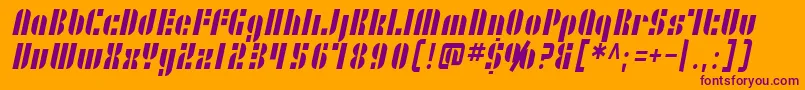 SF RetroSplice Condensed Font – Purple Fonts on Orange Background