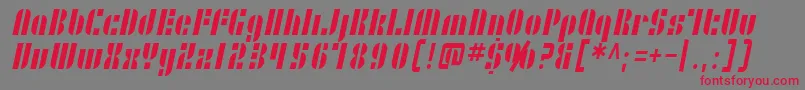 SF RetroSplice Condensed Font – Red Fonts on Gray Background