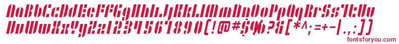 フォントSF RetroSplice Condensed – 赤い文字