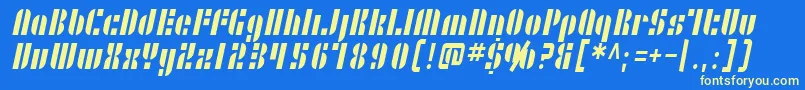 SF RetroSplice Condensed Font – Yellow Fonts on Blue Background