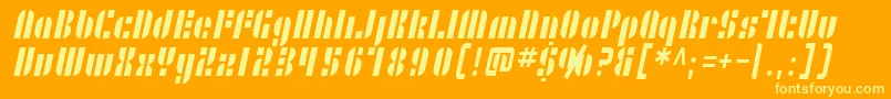 SF RetroSplice Condensed Font – Yellow Fonts on Orange Background