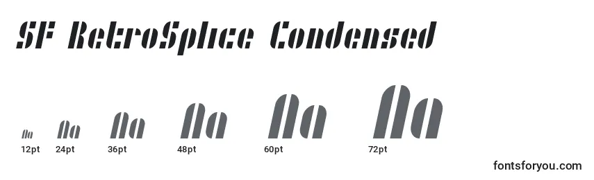 Размеры шрифта SF RetroSplice Condensed