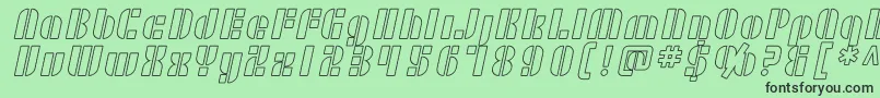 fuente SF RetroSplice Outline – Fuentes Negras Sobre Fondo Verde
