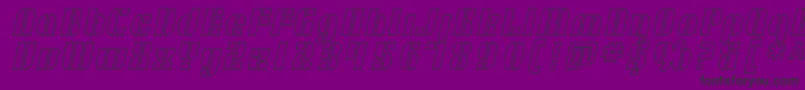 フォントSF RetroSplice Outline – 紫の背景に黒い文字