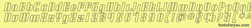 SF RetroSplice Outline Font – Black Fonts on Yellow Background