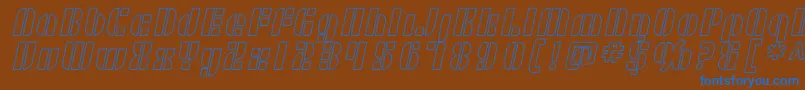 Шрифт SF RetroSplice Outline – синие шрифты на коричневом фоне