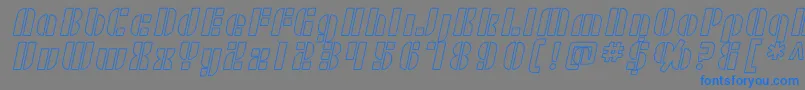 Czcionka SF RetroSplice Outline – niebieskie czcionki na szarym tle