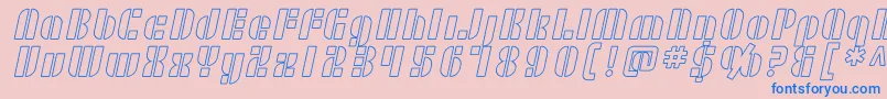 Шрифт SF RetroSplice Outline – синие шрифты на розовом фоне