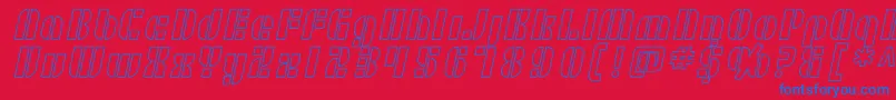 Fonte SF RetroSplice Outline – fontes azuis em um fundo vermelho