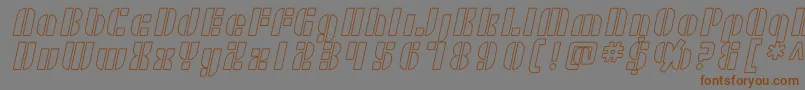 Шрифт SF RetroSplice Outline – коричневые шрифты на сером фоне