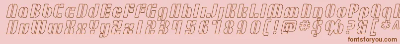 SF RetroSplice Outline Font – Brown Fonts on Pink Background