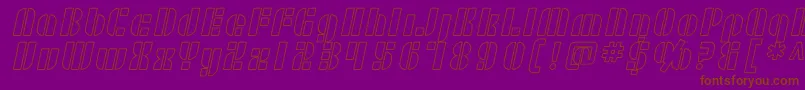 Шрифт SF RetroSplice Outline – коричневые шрифты на фиолетовом фоне