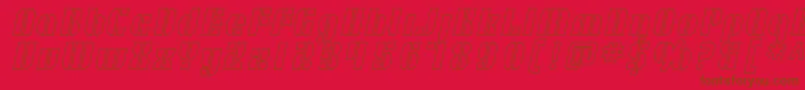 Fonte SF RetroSplice Outline – fontes marrons em um fundo vermelho